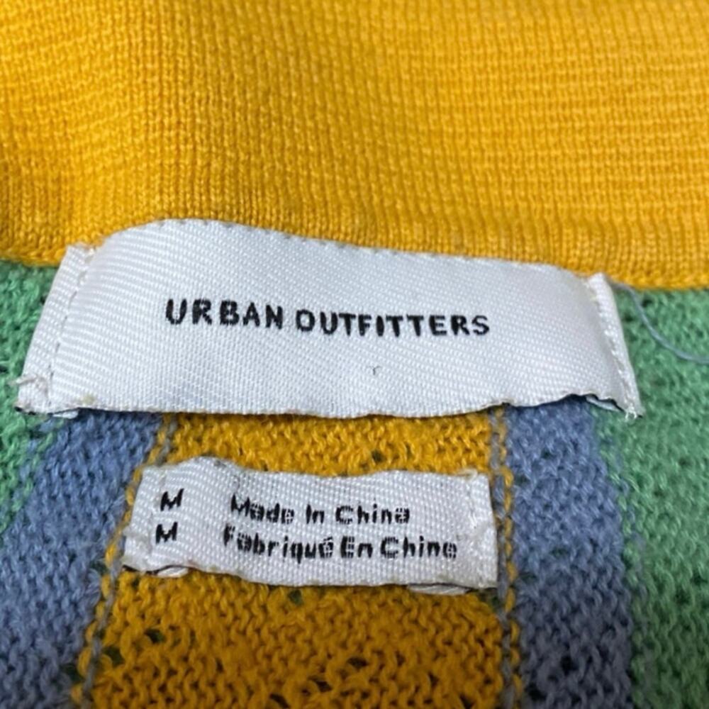 Urban Outfitters Silas Mens Multicolor Knit Short Sleeve Button Down Shirt Top M - Picture 3 of 4